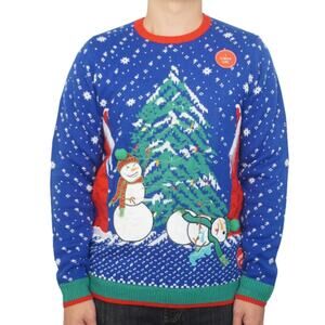 Jolly Sweaters Men's Light Up Snowman Icicle Ugly Christmas Sweater